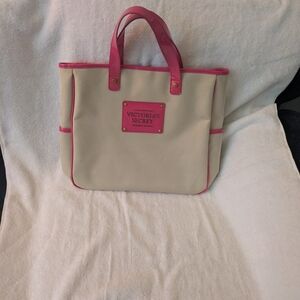 Victoria's Secret Pink and Cream Totes with Structured Design